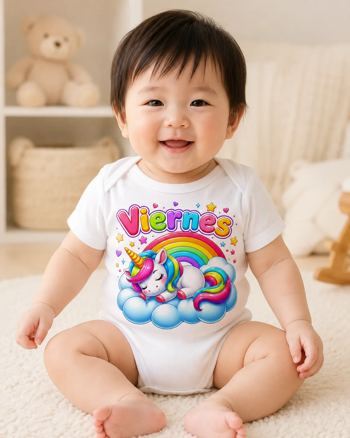 Mameluco para Bebé con Unicornio Arcoíris – Viernes